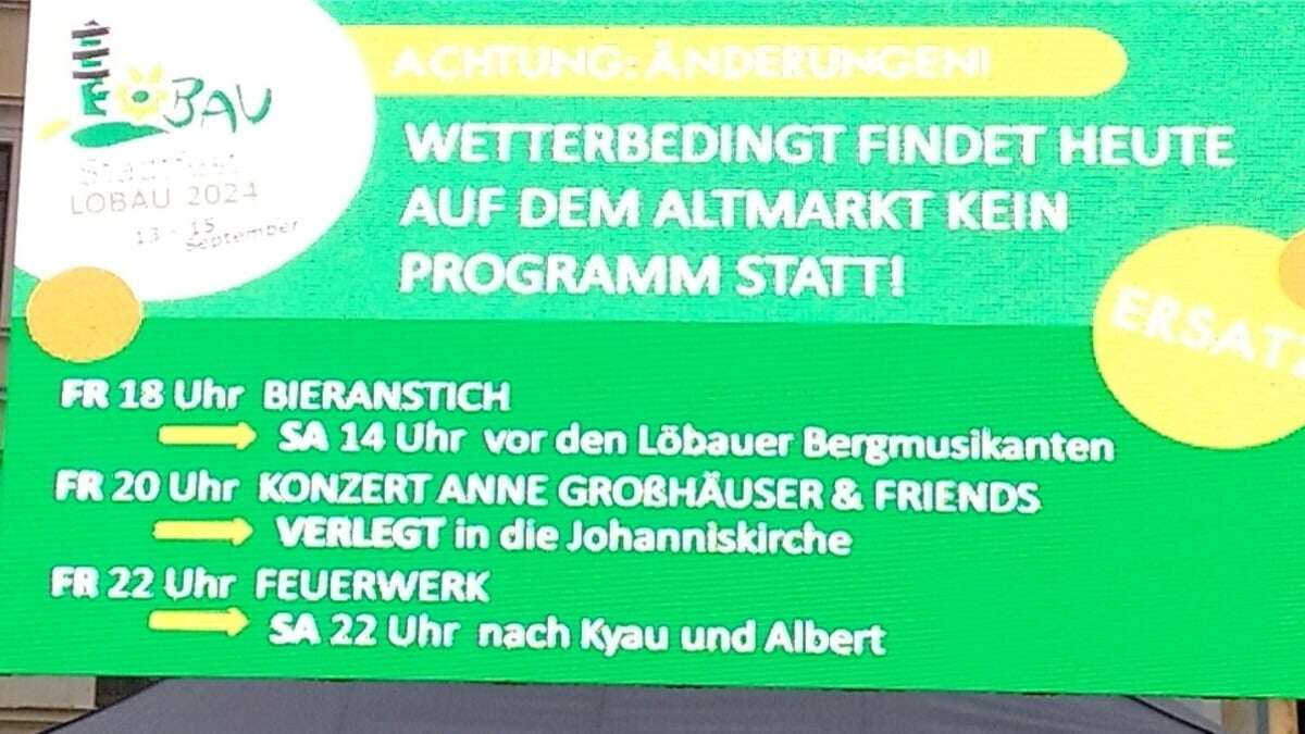 Wegen Regen: Löbau ändert kurzfristig Stadtfest-Programm