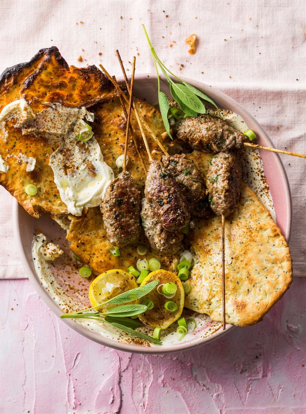 What's for dinner? Sort-of-Naan with lamb koftas