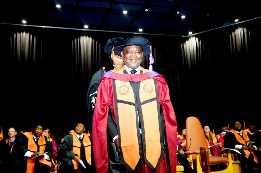 'Education is a powerful tool': Soccer coach Pitso Mosimane accepts honorary doctorate from UJ