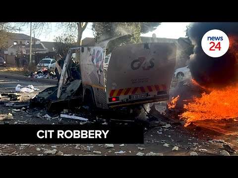 WATCH | Manhunt under way after robbers blow up cash-in-transit van in Tembisa