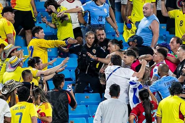 WATCH | Nunez, Uruguay players brawl in stands with fans after Copa loss