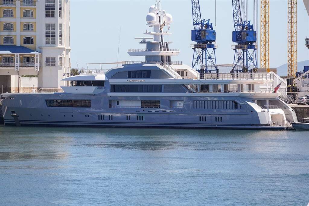 Sanctioned Russian billionaire's superyacht is back in Cape Town's V&A Waterfront