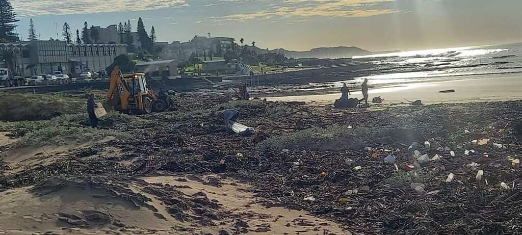 Workers discover body of man under rubble at East London beach