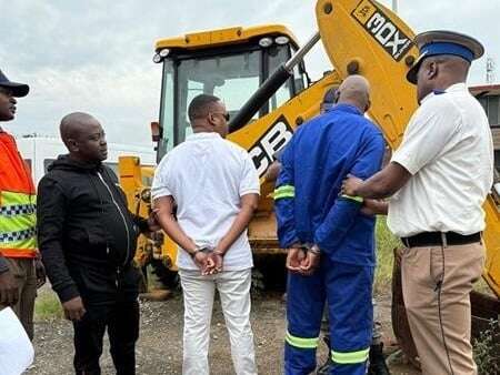 Two Ekurhuleni municipal workers arrested for allegedly stealing a construction vehicle from a depot