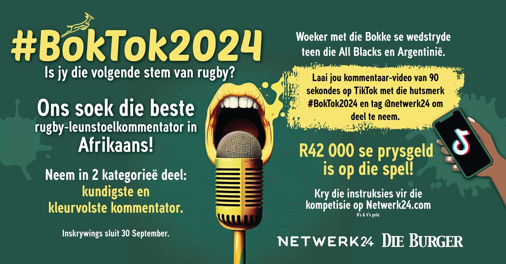 #BokTok2024: Stel jou beste rugby-kommentaar ten toon en wen groot!