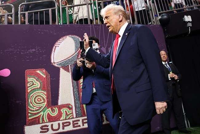 Eagles crush Chiefs to win Super Bowl as loud cheers greet Trump