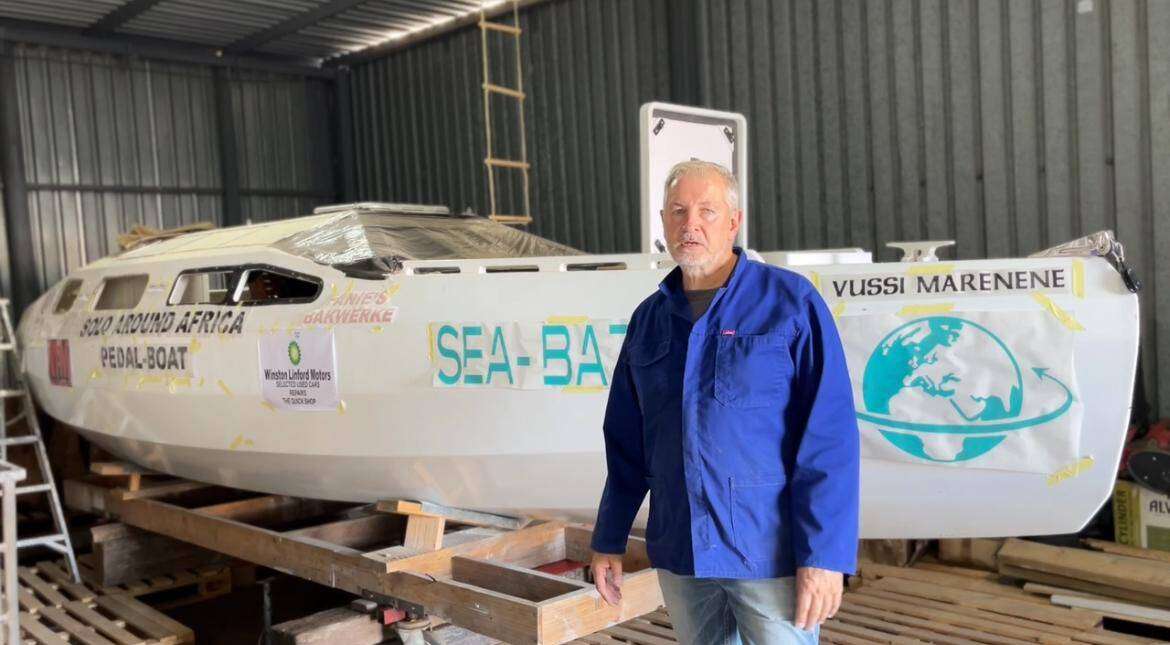 Met sy trapboot mik ‘Noag van Oudtshoorn’ om alleen om Afrika te vaar