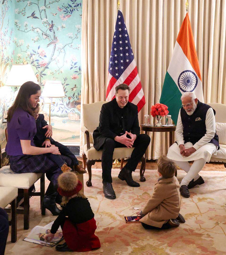 Modi sê vergadering met Musk en sy 3 kinders was ’n vreugde