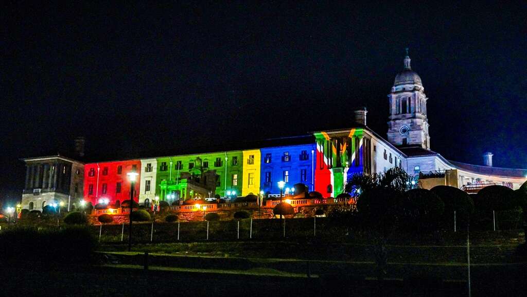 Union Buildings illuminated in SA flag colours for Ramaphosa's historic second inauguration