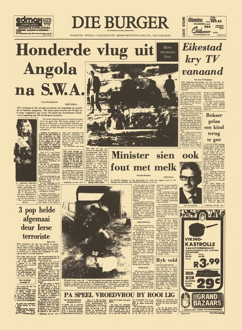 50 Jaar gelede in Die Burger | 1 Augustus 1975