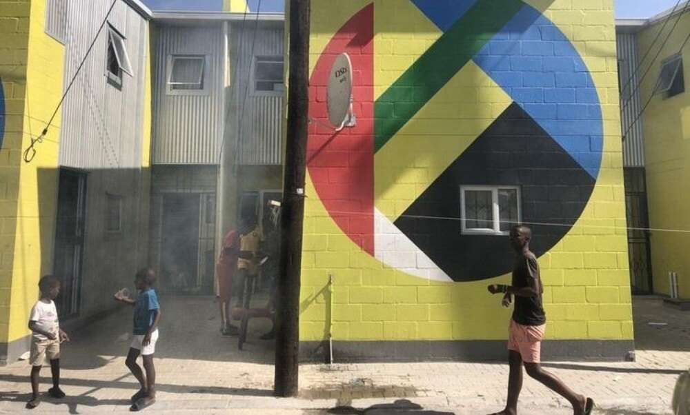 Brightly coloured double-storey homes replace shacks in Khayelitsha