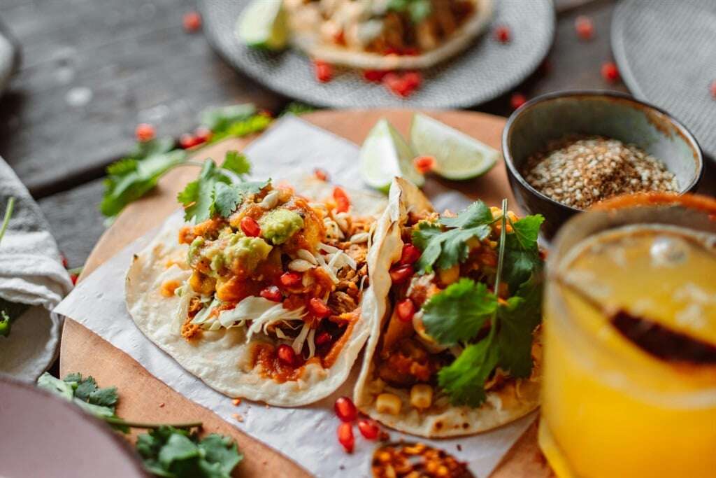 Spicy grilled fish tacos with mango salsa