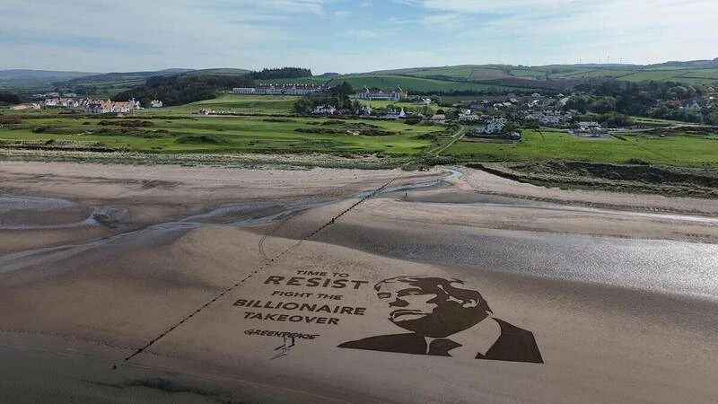 Greenpeace-betogers teiken Trump se Skotse gholfbaan