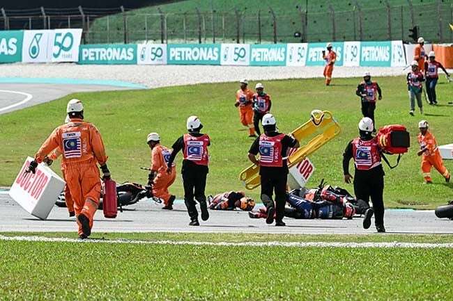 Aussie rider Miller 'lucky to walk away' from horror MotoGP crash also involving SA's Brad Binder