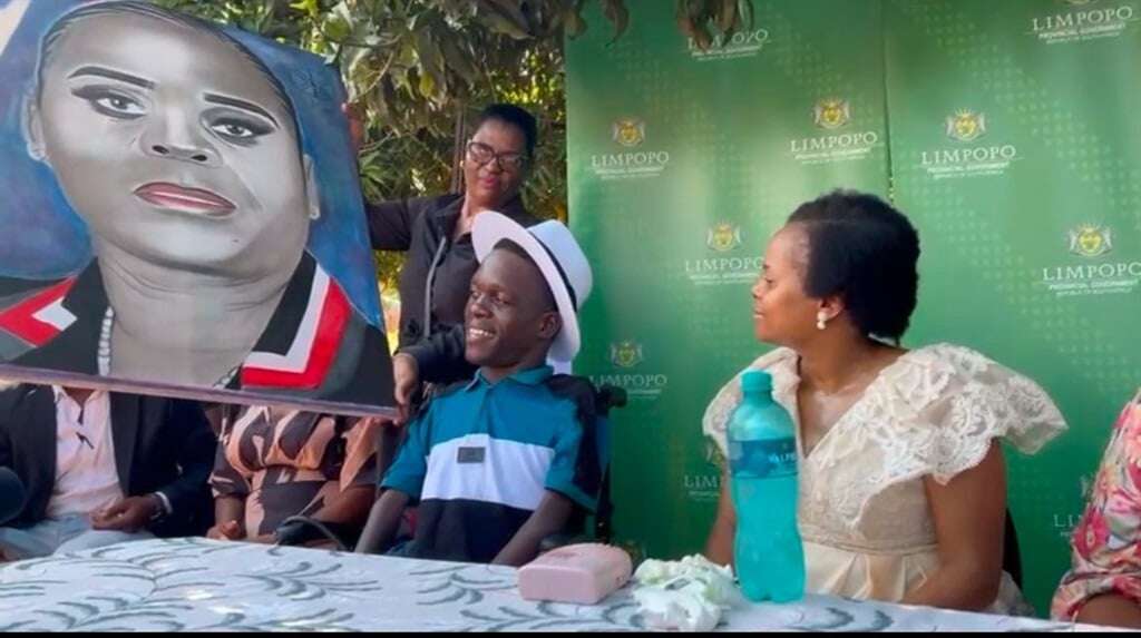 WATCH | Disabled self-taught mouth painter wins Limpopo premier's heart as portrait goes viral