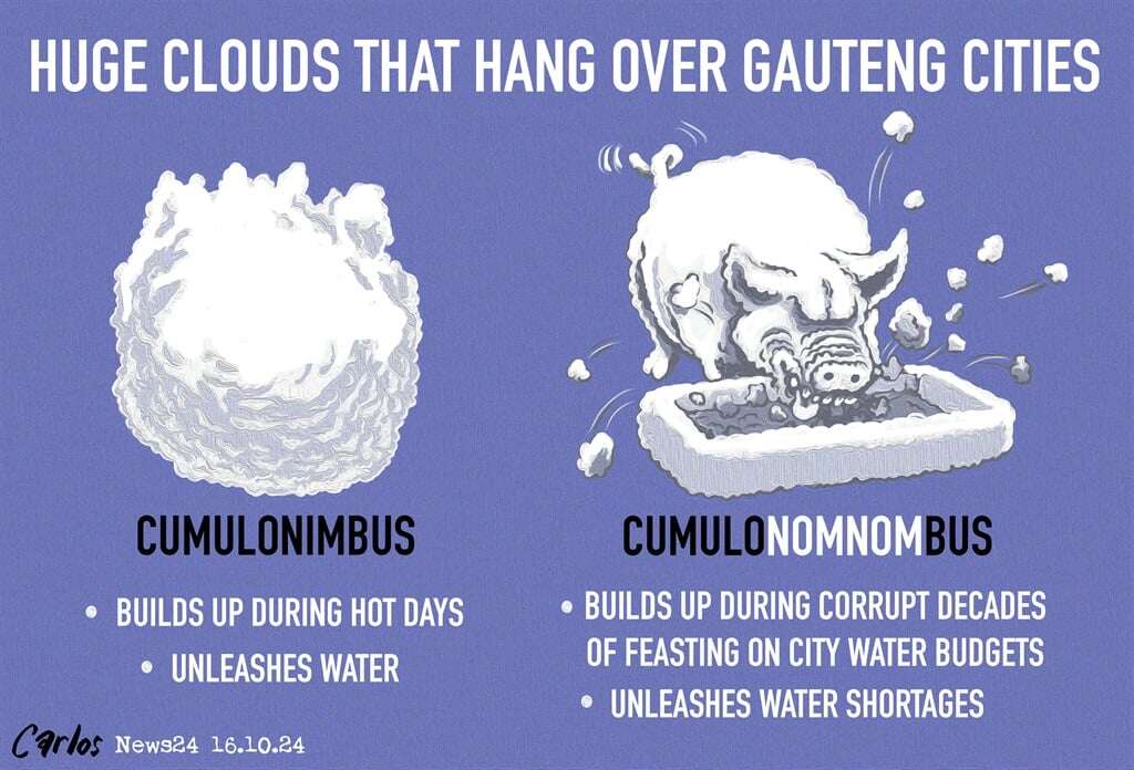 CARTOON BY CARLOS | Meanacing clouds over Gauteng