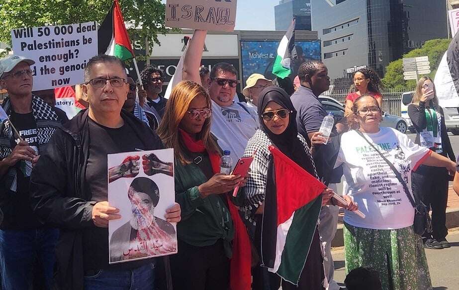 Placards, poets and songs: Pro-Palestine protesters rally outside US embassy in Sandton