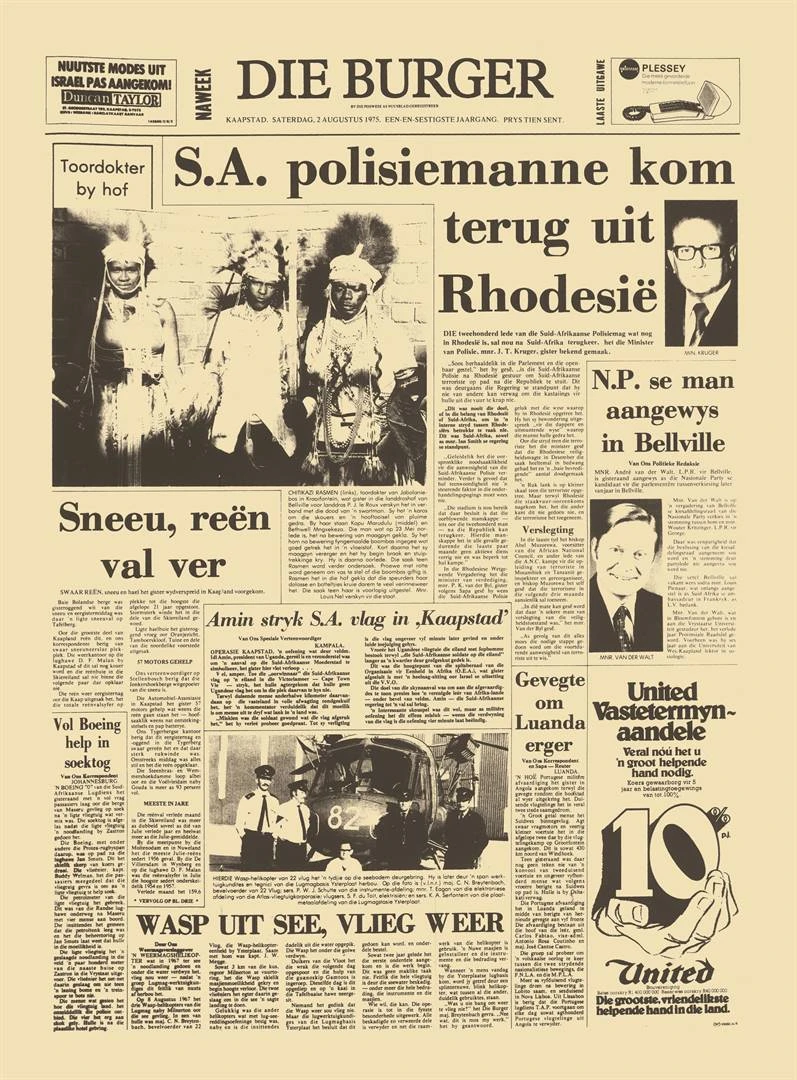 50 Jaar gelede in Die Burger | 2 Augustus 1975