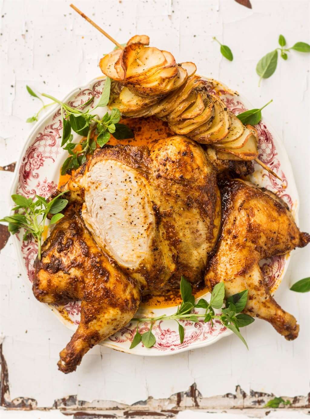 Peri-peri chicken with crispy chips