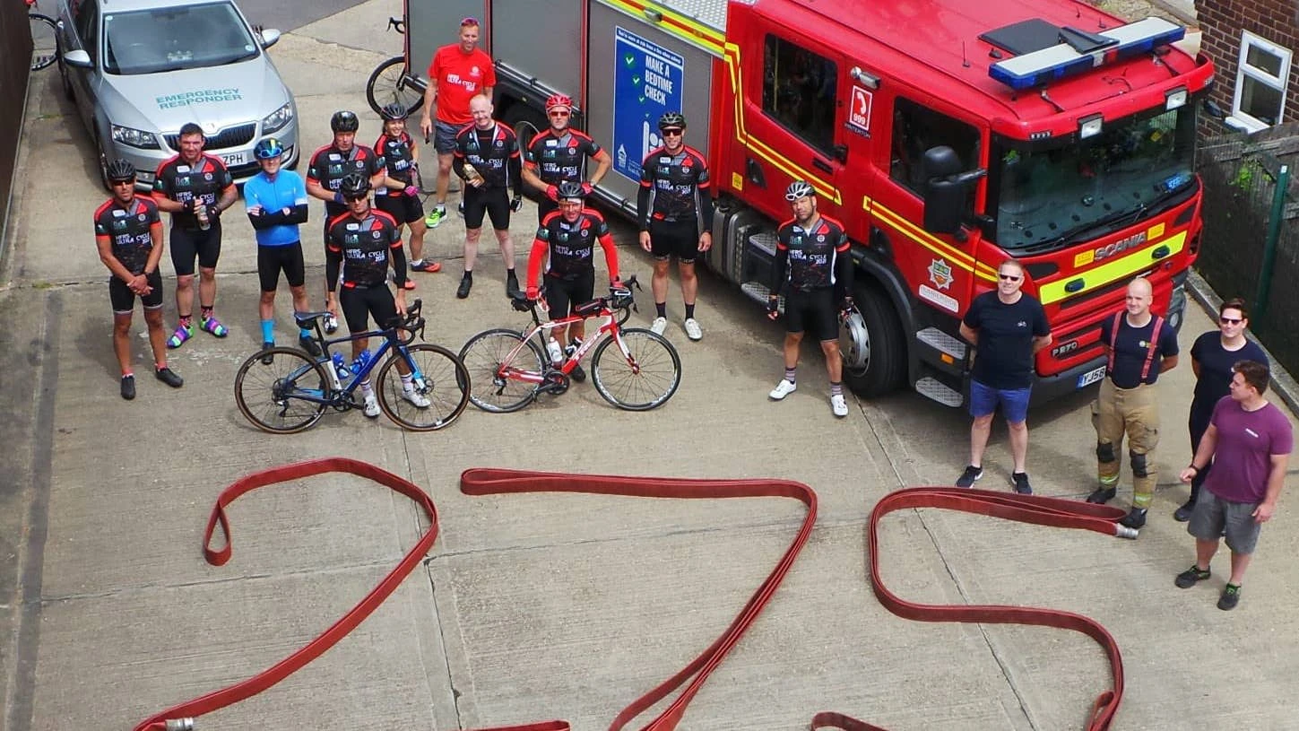 Fire crew cycles 275 miles to 32 stations for mental he…