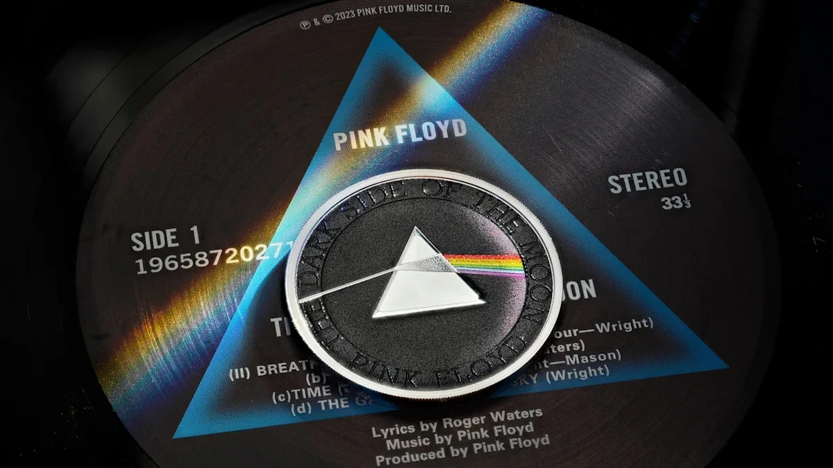 Pink Floyd rainbow prism effect coins launched by The Royal Mint