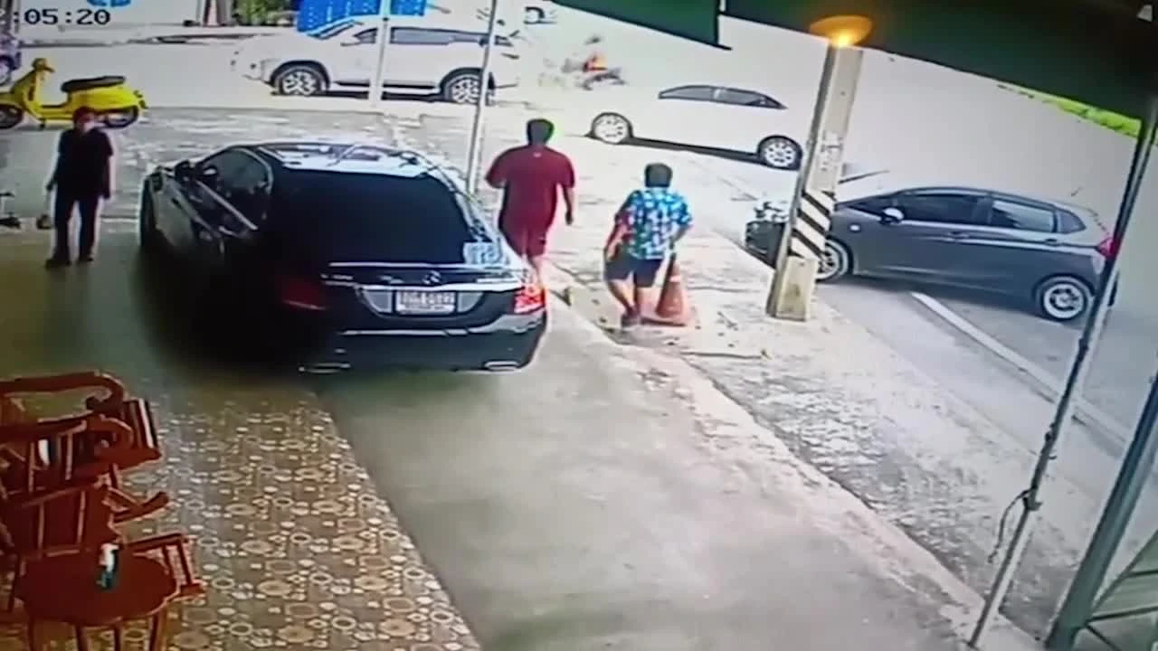 Pensioner plunges through concrete manhole cover
