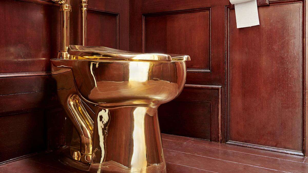 CCTV shows moment thieves roll £4.75 million gold toilet out of palace