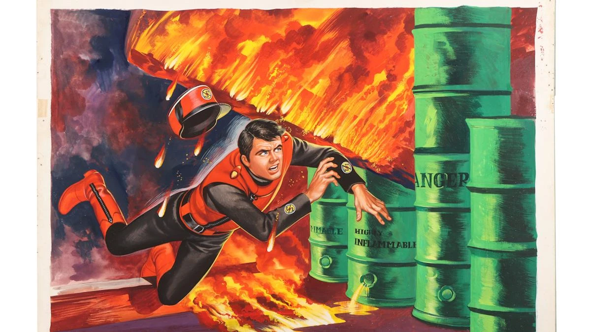 Hand-painted Captain Scarlet titles and Banksy work among auction items