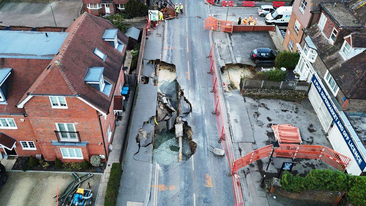 Six evacuated households allowed to return home following Surrey sinkhole