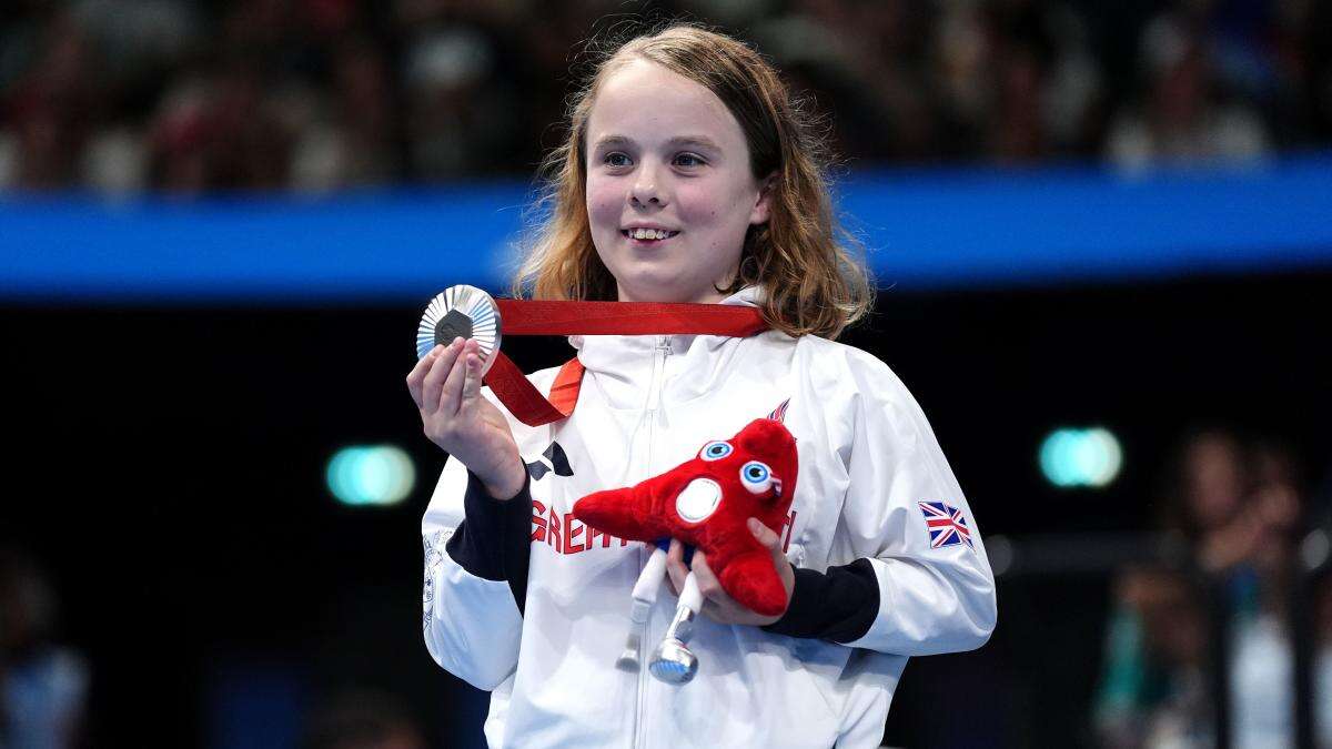 Iona Winnifrith wins silver medal aged 13 on successful evening for GB swimmers