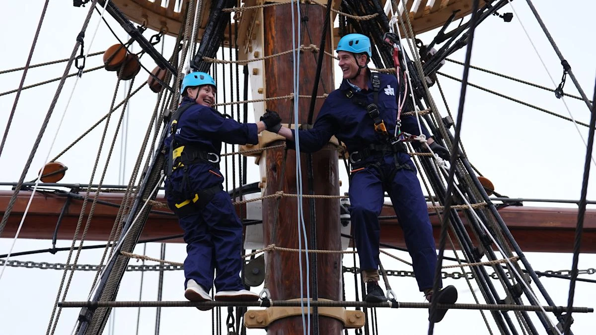 Lorraine Kelly shook ‘like a leaf’ as she climbed 25-metre mast on RSS Discovery