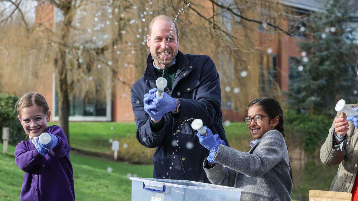 William enjoys ‘best day’ spraying pond water at journalists