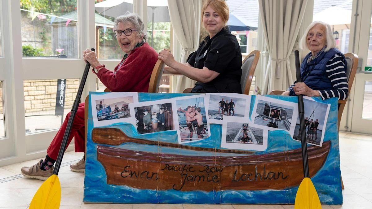 Care home residents take up oars to support Scots brothers’ Pacific bid