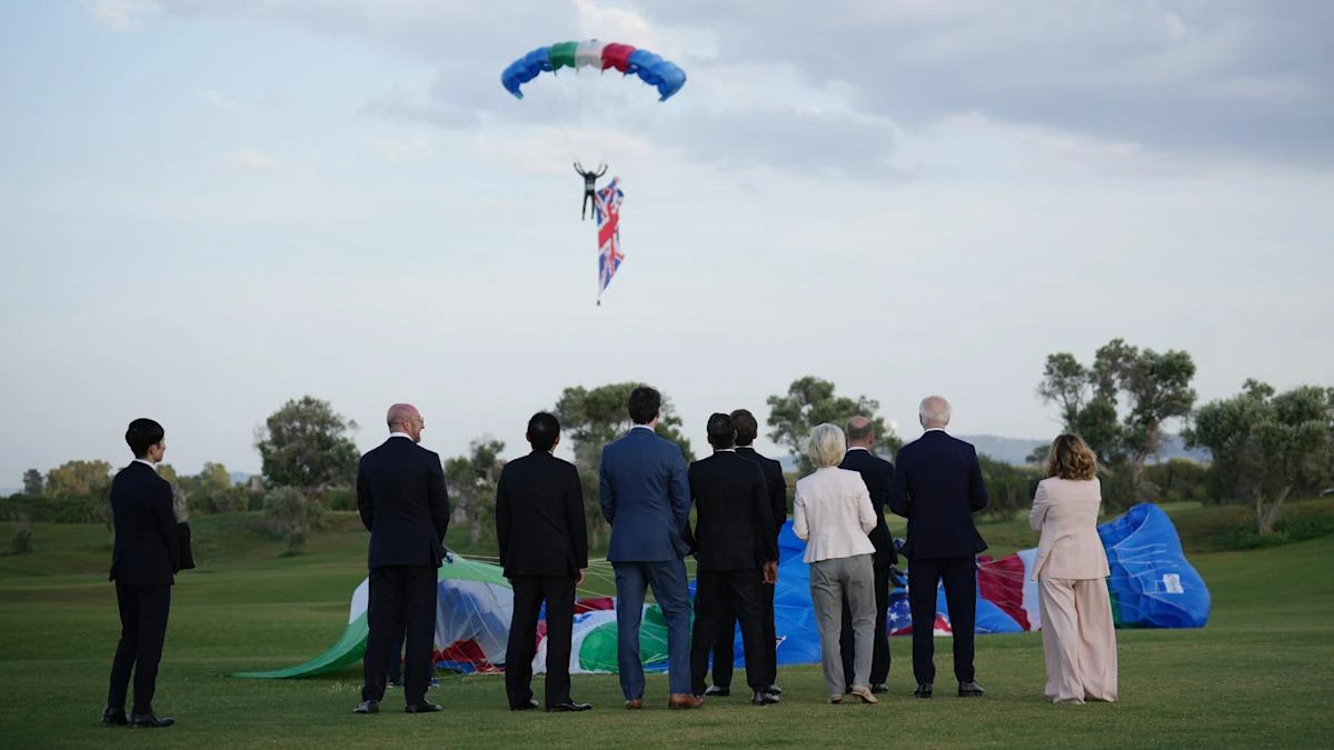 Sunak says Biden wanted to talk to parachutist, not wandering away, at G7 event