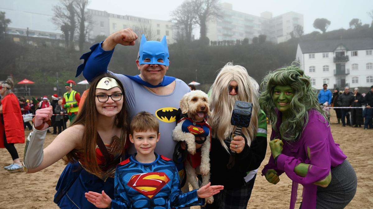 Record-breaking crowd takes the plunge at Tenby Boxing Day swim