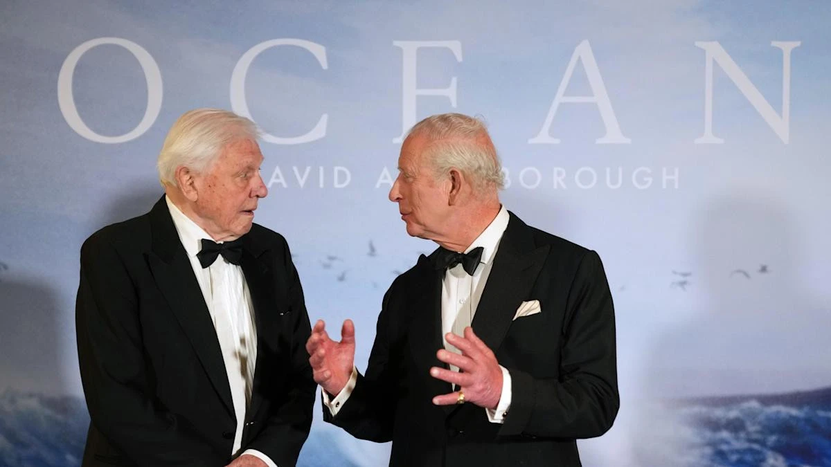 King stunned by David Attenborough’s age as pair attend ocean film premiere