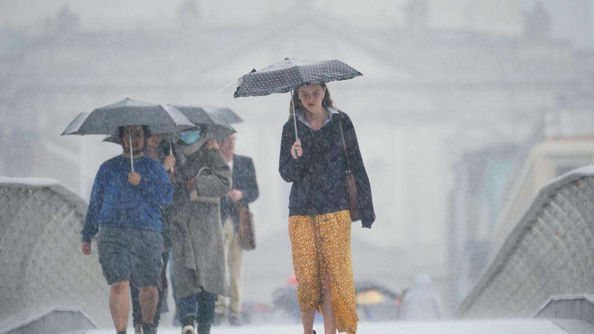 Thundery showers to continue across already sodden southern half of UK