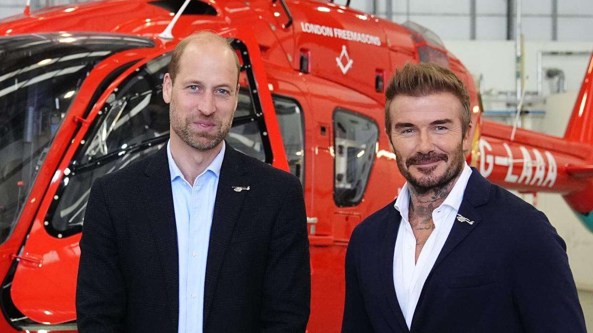 Beckham and William celebrate smashing funding goal for air ambulance charity