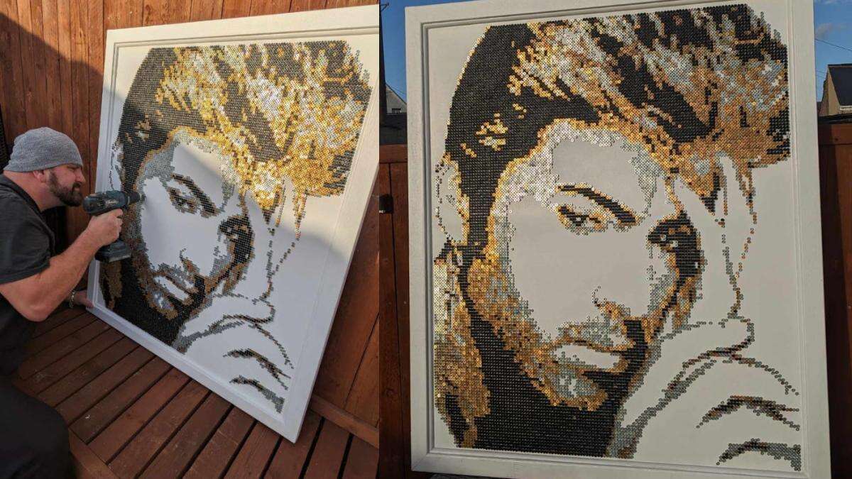 Graphic designer creates George Michael ‘tribute with twist’ using 12,000 screws