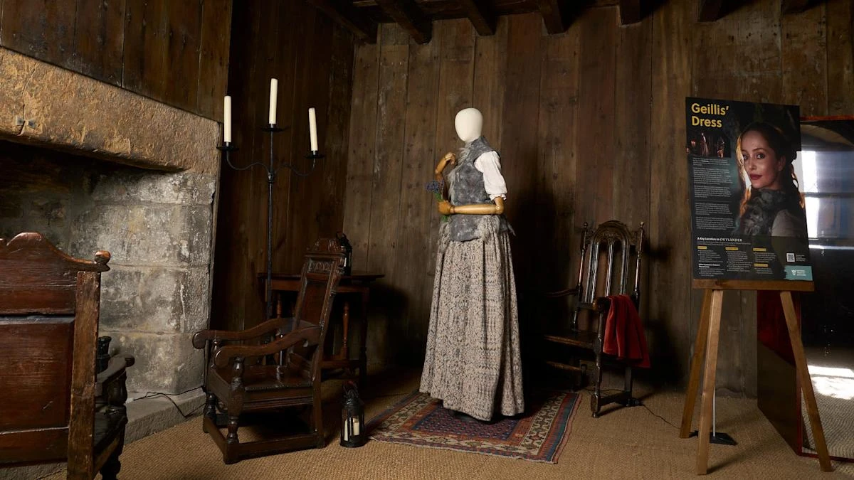 Outlander dress goes on show in village where series filmed