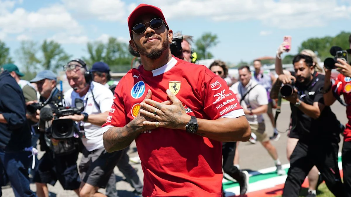 A sea of red – Lewis Hamilton revels in reception from Ferrari fans at Imola