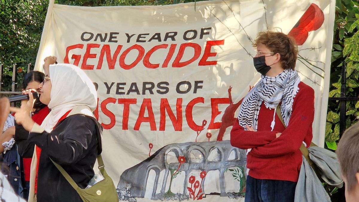 Hundreds of pro-Palestinian protesters gather in central London