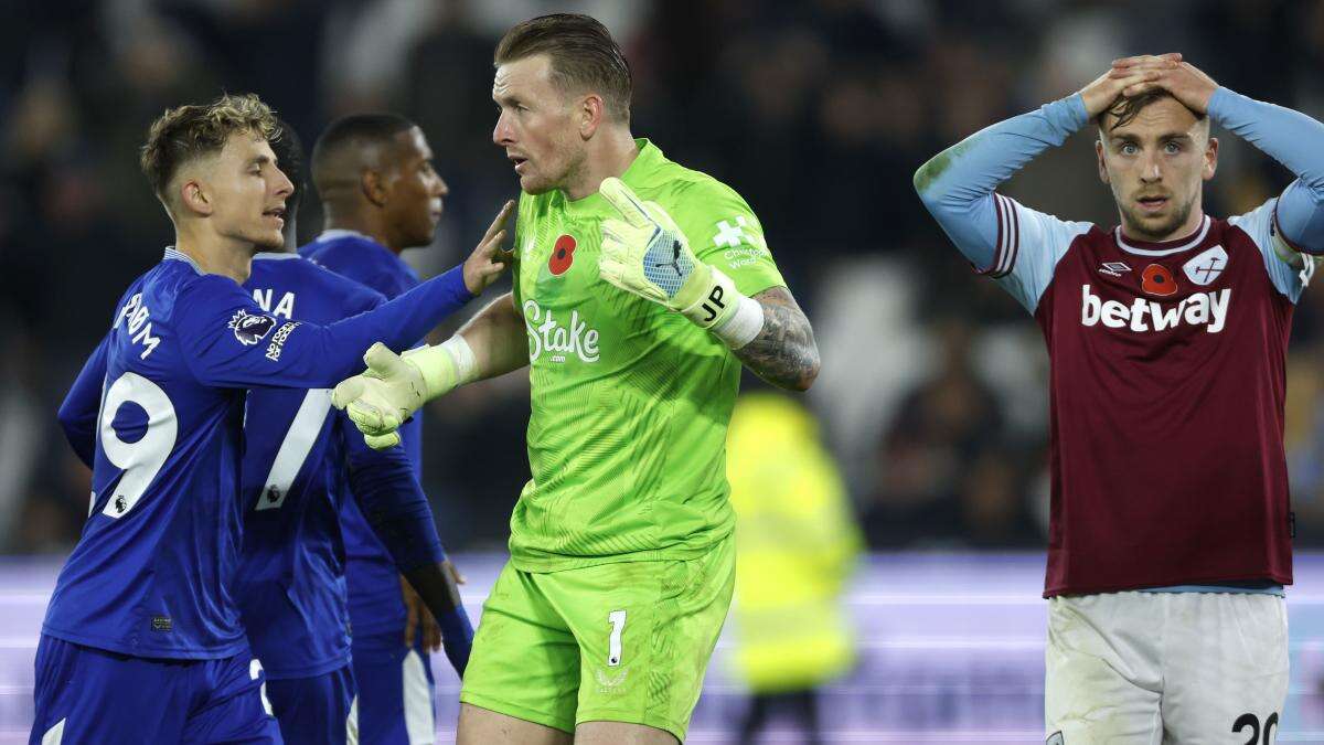 Jordan Pickford secures Everton hard-fought point at West Ham