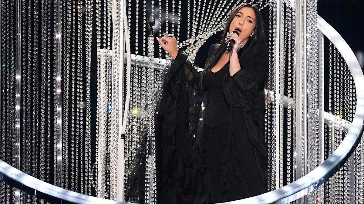 Eurovision crew member hit with paint as pair try to disrupt Israel performance