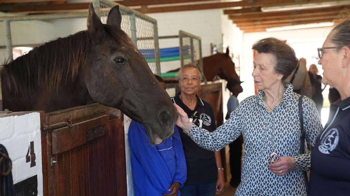 Anne begins two-day trip to South Africa with visit to horse riding school