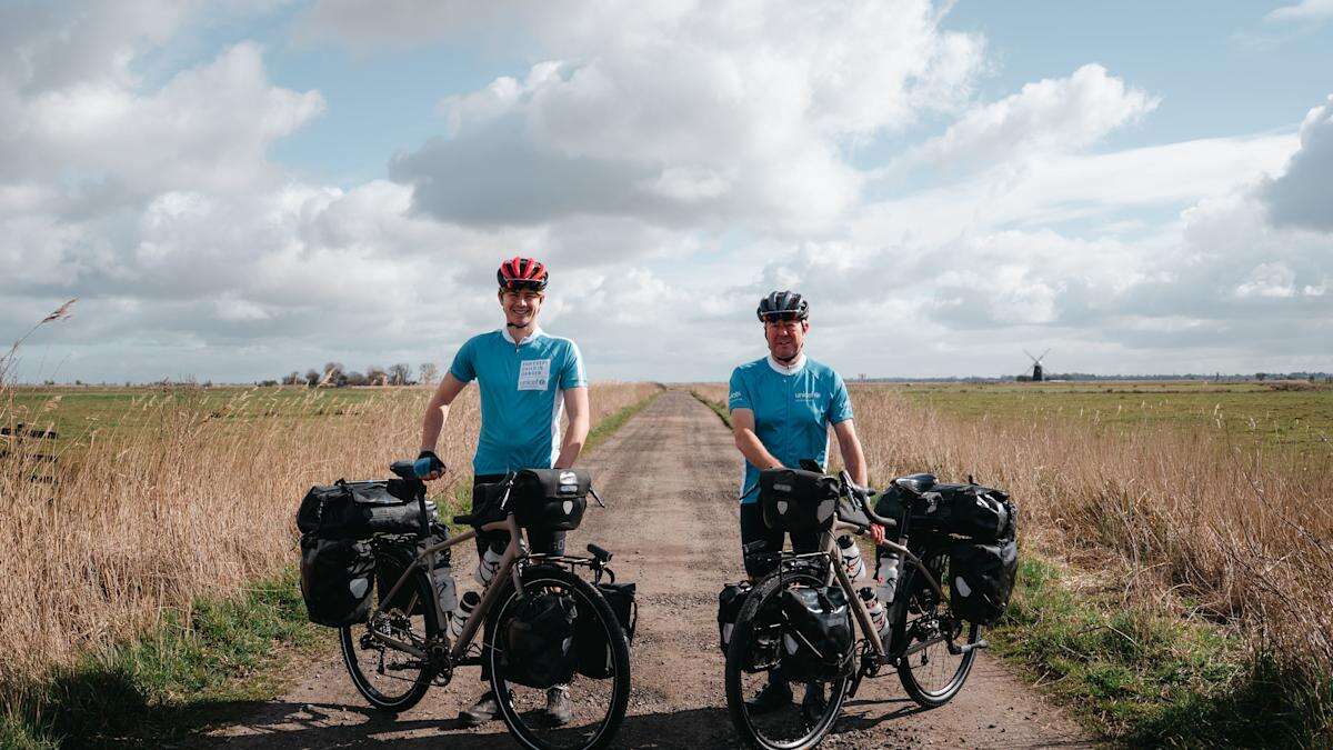 Father and son hope to break world record in year-long cycle around the world