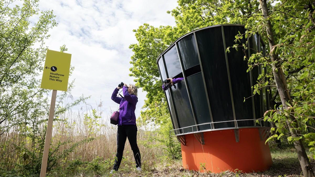 Airport installs bird hide designed to resemble air traffic control tower