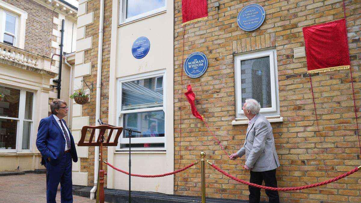 Blue plaques unveiled for stars including Sir Norman Wisdom and Leslie Grantham