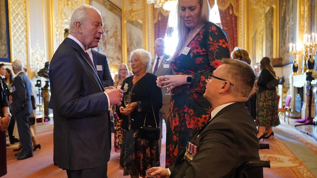 Prince of Wales says he is ‘in awe’ of triple-amputee veteran injured in Iraq
