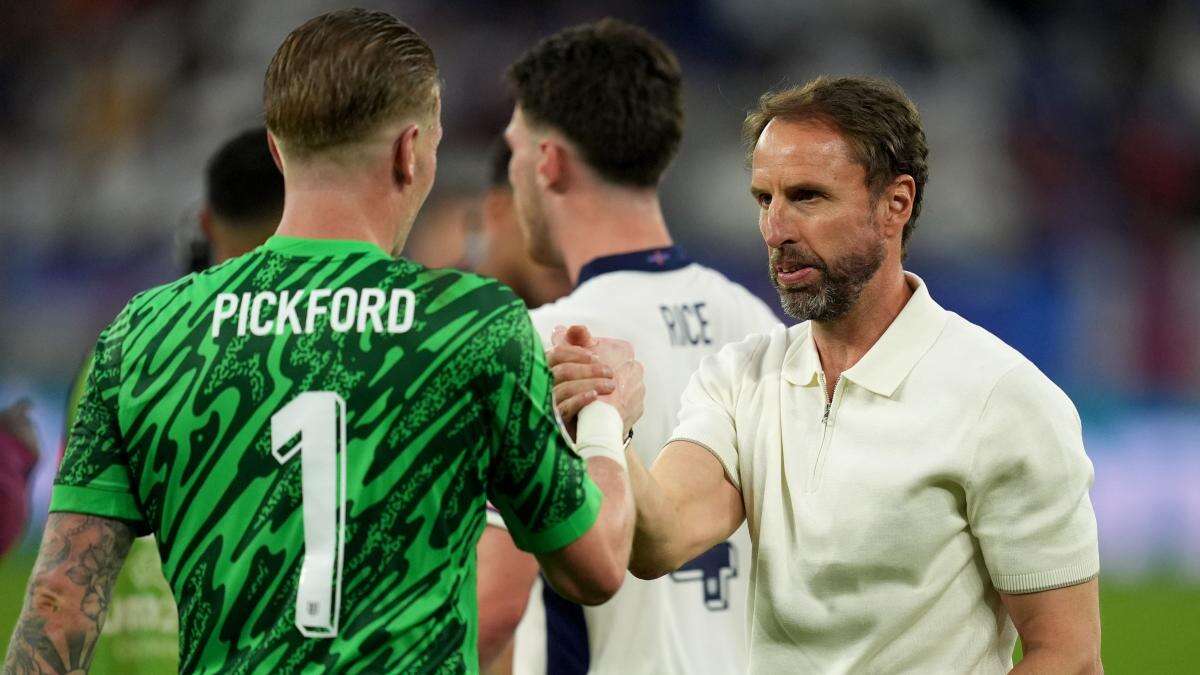 Jordan Pickford and Declan Rice thank departing England boss Gareth Southgate